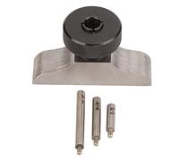 HURRISE Dial Indicator Base, Stainless Steel Depth Micrometer Stand Dial Indicator Holder Micrometer Stand with 3 Extension Rods for Depth (63 * 17mm)