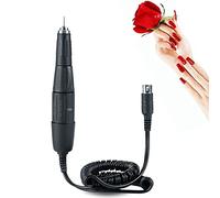 HURRISE Electric Nail Drill Handle,Nail Drill Replacement Handle Handpiece,Nail Drill Pen 0-35000Rpm Stainless Steel Nail Drill Tool for Beautymisc and Grinding 2.35Mm 65W(Black)