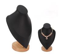 HURRISE Jewelry Necklace Display Stand,Necklace Stand, Necklace Display Holder, Necklace Bust Display Jewelry Chain Organizer Mannequin Model Display Stand Small Combination Necklace Holder (Black)