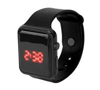 HURRISE Kids Sport Watch, LED Screen Quadrate Shape Backlight Design Digital Watch Activity Tracker for Leisure Activities with Pedometer Stopwatch for boys girls(Black)