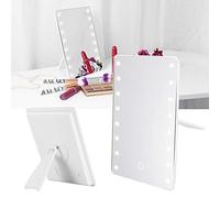 HURRISE Makeup Mirror, Led Cosmetic Mirror, Touch Screen Tabletop Lighted Cosmetic Vanity Mirror, Touch Screen, For Compact Mirrors Homemirror For Bedroom/Bathroom/Countertop
