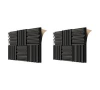 Hurromy 12 x 12 x 2 Inch Self Adhesive Acoustic Foam Panels, Soundproofing Foam for Studio Recording Black