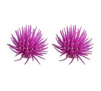 Hurromy 2 x Artificial Coral Plastic Aquarium Decoration Purple 9 cm