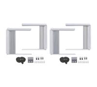 Hurromy 2 x Side Panels for Window Air Conditioner with Frame, Accordion Filling Curtain Kit AC Replacement Adjustable with Frame