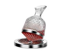 Hurromy Red Wine Carafe 50oz/1500ml, Lead Free Crystal Glass Wine Carafe, 360° Rotating Whiskey Decanters