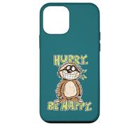 Hurry Be Happy Sloth Design for Mindfulness Slow Living Case for iPhone 12 mini