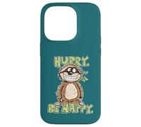 Hurry Be Happy Sloth Design for Mindfulness Slow Living Case for iPhone 14 Pro