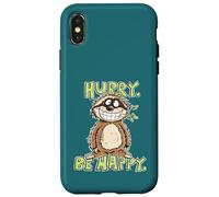 Hurry Be Happy Sloth Design for Mindfulness Slow Living Case for iPhone X/XS