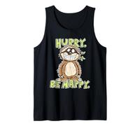 Hurry Be Happy Sloth Design for Mindfulness Slow Living Tank Top