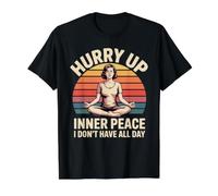 Hurry Up Inner Peace I Don't Have All Day Yoga Mood Value Graphic T-Shirt, Men, Black, S