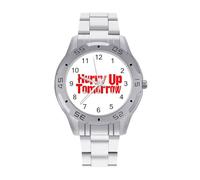Hurry Up Tomorrow Men's Business Watch with Stainless Strap Fashion Easy Reader Wristwatch Gifts for Men