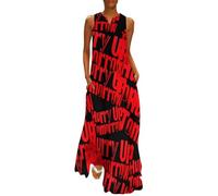 Hurry Up Tomorrow Women's Sleeveless Maxi Dresses Floral Hem Loose Sundress Fashion Simple Dress with Pockets 2XL