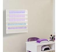 Hurrylying Acrylic Wall Mounted Nail Polish Organiser Rack, 6 Tiers, Acrylic Wall Mounted Storage Organiser for Salon Home for Beauty Shops Retail Stores Nail Enthusiasts Clear