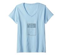 Hurt Feelings Report: Humorous Emotional Support Form V-Neck T-Shirt, Women, Baby Blue, S
