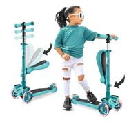 Hurtle 3-Wheel Try Scooter for Kids -Ages 1+ years, Flip-able Seat, Foldable, Flashing Lights, Adjustable Height