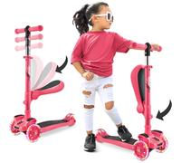 Hurtle, 3 Wheel Try Scooter for Kids - Ages 2-12, Kids Scooter, Boys & Girls Scooter, w/ Flip-able Seat, Scooter for 2+ Year Old, Foldable Kick Toddle