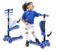 Hurtle, 3 Wheel Try Scooter for Kids - Ages 2-12, Kids Scooter, Boys & Girls Scooter, w/Flip-able Seat, Scooter for 2+ Year Old, Foldable Kick Toddler