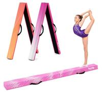 Hurtle 6 FT Foldable Balance Beam for Toddler and Kids Gymnastics Equipment at Home, Non Slip Bottom, Carry Bag Included, EVA Foam Construction for Family Gymnastics Skills Practice and Play, Pink