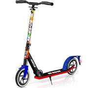 Hurtle Children's Scooter 10 Years, City Scooter - Foldable & Height Adjustable 84-98 cm, Scooter Children & Adults with Stand, Includes Carry Strap, up to 100 kg, Graffiti