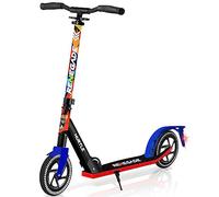 Hurtle Children's Scooter 10 Years, City Scooter - Foldable & Height Adjustable 84-98 cm, Scooter Children & Adults with Stand, Includes Carry Strap, up to 100 kg, Graffiti
