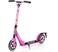 Hurtle Kick Scooter 2 Wheel Scooter for Kids Ages 8+ Teens and Adults - Folding Scooter with Adjustable T Bar Handlebar 8 Inch Big Wheels Alloy Non Slip Deck Carry Strap