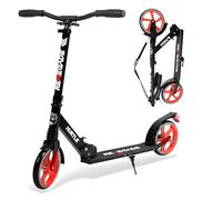 Hurtle Kick Scooter 2 Wheel Scooter for Kids Ages 8+ Teens and Adults - Folding Scooter with Adjustable T Bar Handlebar 8 Inch Big Wheels Alloy Non Slip Deck Carry Strap