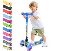 Hurtle Toddler Scooter with LED Wheels - Micro Scooter for 2 to 5 Years Old, Adjustable Handlebars (25-28.55 inches), Lightweight 3 Wheel Design, Non-Slip Plate, Indoor Fun/Indoor Fun/Play