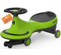 Hurtle Wiggle Car Ride On Toy - Twist Car with Steering Wheels, No Batteries or Pedals, Ride-On Swing Car for Toddlers,Kids Age 2+ (Green)