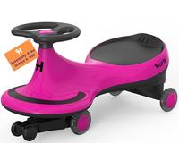 Hurtle Wiggle Car Ride On Toy - Twist Car with Steering Wheels, No Batteries or Pedals, Ride-On Swing Car for Toddlers,Kids Age 2+ (Pink)