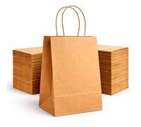 HURUC 30 Pcs Brown Paper Bags With Handles,130GSM Large Paper Gift Bags for Present, Eco-Friendly Kraft Carrier Bags, Christmas, Easter, Birthday Parties,25x31x12cm