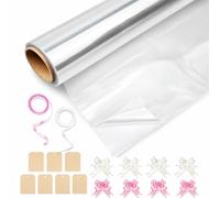 HURUC Clear Cellophane Wrap Roll 80cm x 30m - Extra Wide 2.5 Mil Wrapping Paper for Gift Wrapping, Florist Packing, Basket Hampers, Christmas & Birthday Gifts (Folded)