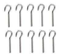 huruirui 10pcs M4 Hook Bolt Eye Bolts 304 Stainless Steel With Long Handles Threaded Rod Round Hook Eyelet Bolt Screw for Outdoor Garden Hanging Projects