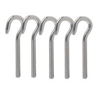 huruirui 5pcs M10 Hook Bolt Eye Bolts 304 Stainless Steel With Long Handles Threaded Rod Round Hook Eyelet Bolt Screw for Outdoor Garden Hanging Projects