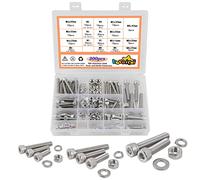 huruirui Nuts and Bolts and Washers Set M5 M6 M8 Machine Cylinder Screws and Nut 304 Stainless Steel Hexagon Socket Bolts and Hex Nuts Washer Assortment Kit for Machine Fastener 300pcs