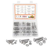 huruirui Nuts and Bolts and Washers Set M5 M6 M8 Machine Screws and Nut 304 Stainless Steel Outer Hexagon Bolts and Hex Nuts Washer Assortment Kit for Machine Fastener 300pcs