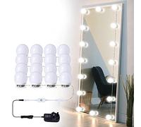 HURYEE Hollywood Style LED Vanity Mirror Lights Kit with Dimmable Light Bulbs, Stick on Lighting Fixture Strip for Makeup Vanity Table & Dressing Room/Bathroom Mirror (16 Bulbs)