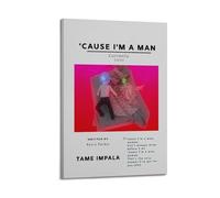 HURYEORHYH Tame Impala - 'Cause I'm A Man Posters Printing Wall Art Vintage Poster Decorative Painting Aesthetic Canvas Decor for Living Room Bed Room 24x36inch(60x90cm) Frame-style
