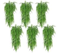 Huryfox Artificial Hanging Plants Fern Vine - 6PC Fake Ivy Leaves Decoration for Indoors & Outdoors, Faux Foliage Greenery Decor for Living Room, Kitchen, Balcony, Garden, Bedroom, Farmhouse Aesthetic