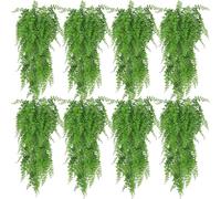 Huryfox Artificial Hanging Plants Fern Vine - 8PC Fake Ivy Leaves Decoration for Indoors & Outdoors, Faux Foliage Greenery Decor for Living Room, Kitchen, Balcony, Garden, Bedroom, Farmhouse Aesthetic