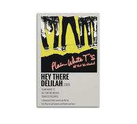 HURYWRTTH Plain White T's Album Hey There DelilahCanvas Posters Aesthetic Wall Art Decorative Painting Poster Decor Vintage Canvas for Living Room Bed Room 12x18inch(30x45cm) Unframe-style