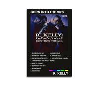 HURYWRTTH R. Kelly Album Born Into The 90's TracklsitCanvas Posters Aesthetic Wall Art Decorative Painting Poster Decor Vintage Canvas for Living Room Bed Room 12x18inch(30x45cm) Unframe-style