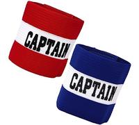 HUSABEJAIN 2 Pcs Captain Armband Unisex Velcro Arm Bands Adjustable Elastic Arm Band for Soccer Training Hockey Rugby Multiplayer Ball Games - One Size