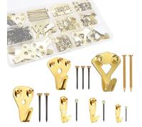 HUSABEJAIN 74 Pieces Set Picture Hooks Heavy Duty Picture Hanging Hooks with Nails 10-100 lbs Photo Frame Hangers for Picture Painting Mirror Wall Art Mounting Wooden Wall Painting Clock Bags Clothes