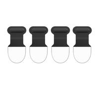 Husalsea 4 Pcs Dust Plug in Silicone, 3D Curved Edge Design Anti Dust Cover Caps, Compatible with Mobile Phones and Tablets, Dust Protectors for Smartphone Interface (Black, for iPhone)