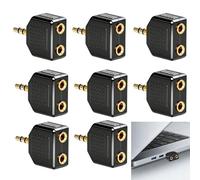 Husalsea 8 PCS 3.5mm Audio Splitter, Headphone Adapter, 1 x 3.5mm Plug to 2 x 3.5mm Jacks, Compatible with Computers, Media Players and Audio Devices