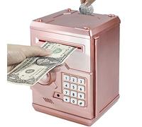 HUSAN Money Box for Kids, Electronic Password Code, Cash Banks, ATMs, Coin Box for Boys and Girls (Rose Gold)