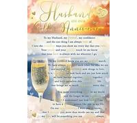 Husband 50th Golden Anniversary Champagne Design Sentiments Card Lovely Verse