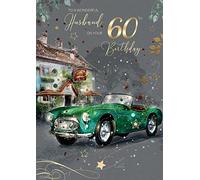 Husband 60th Birthday Card from The Grayson Range by Cherry Orchard Complete with Gold Envelope and Gold Foil Detailing