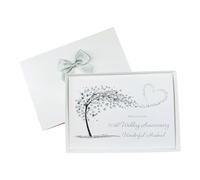 Husband 70th Wedding Anniversary Card - Platinum 70 Year Seventieth Anniversary Luxury A5 Greeting Card, Personalised Gift for Partner - Various Designs (Husband SH 70th)