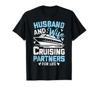 Husband and Wife Cruising Partners for Life Cruise Ship Value Graphic T-Shirt, Men, Black, L